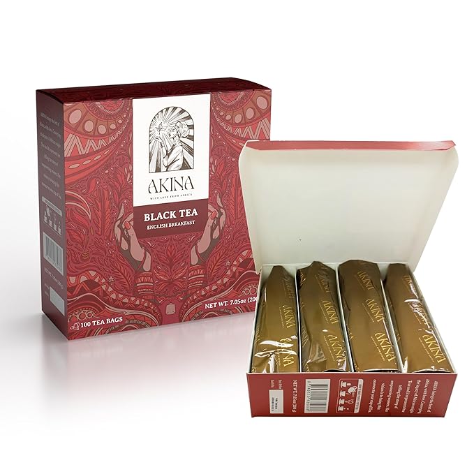 Akina Magic Fruity Range Classics String and Tag English Breakfast, Black Tea, English Tea (100 Bags 200g) - Bloomnest