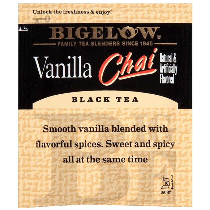 Bigelow Vanilla Chai Tea Bags 28-Count Box (Pack of 1) Black Tea Bags with Spices and Vanilla Flavor Rich in Antioxidants - Bloomnest