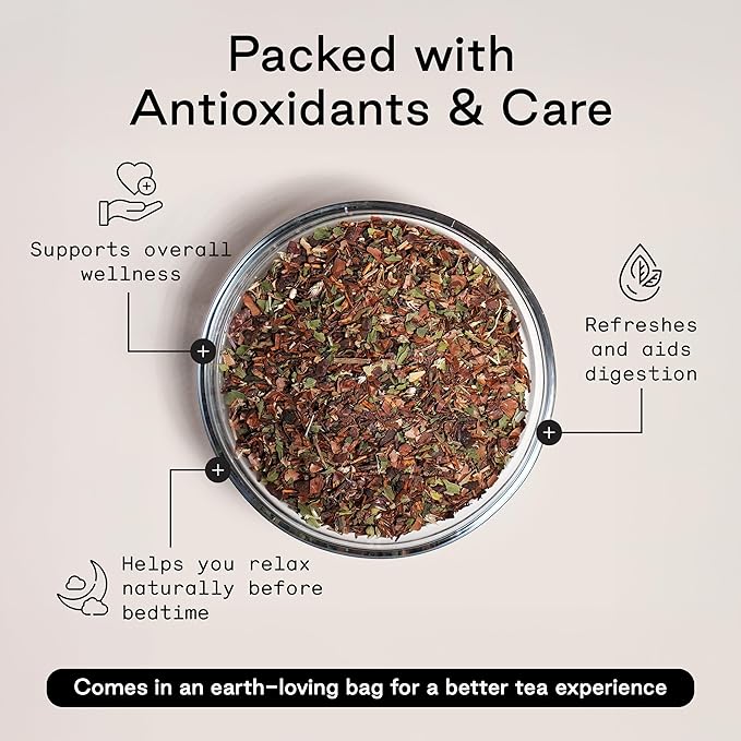 Firebelly Tea After Dinner Mint, Organic Chocolate & Mint Tea with Valerian Root for Sleep, Loose Leaf Herbal Drink, Caffeine-Free, For Relaxing Nighttime, 3.5 oz, Pack of 1 - Bloomnest