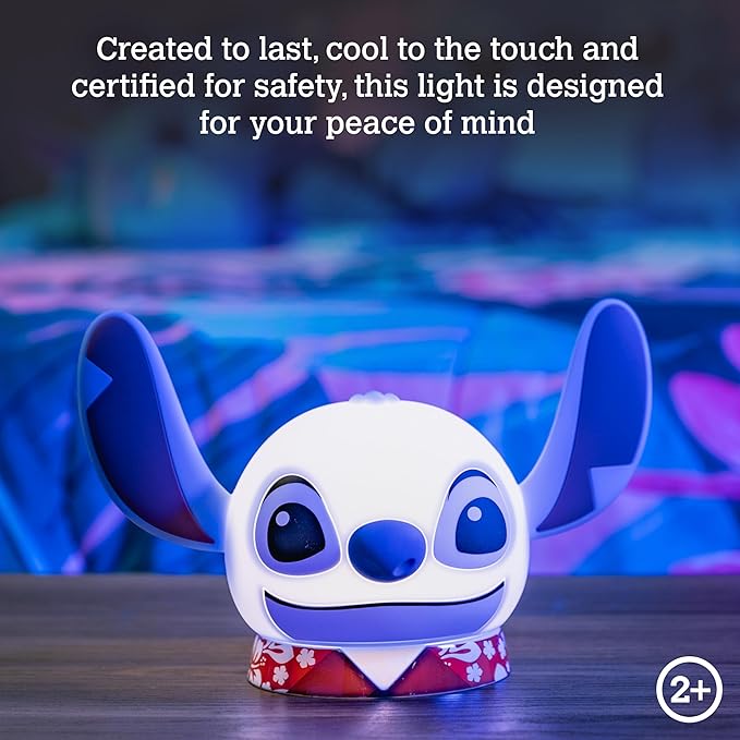 Disney Lilo and Stitch Squish Light, Night Light for Kids, USB Lamp, Battery Operated, Dimmable, Ideal for Bedroom, Playroom, Living Room, and More, 83063 - Bloomnest