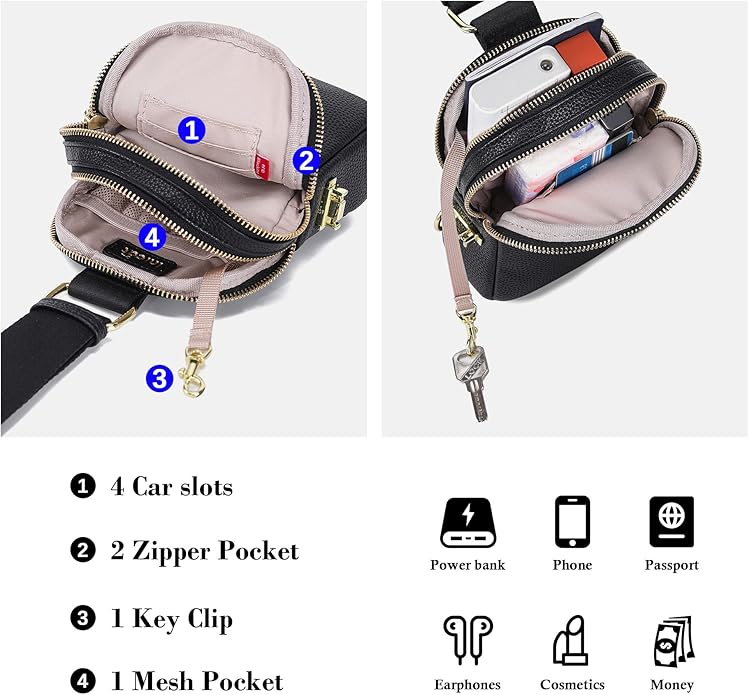 INICAT Small Sling Bag for Women Everyday & Travel Crossbody Bags Lightweight Cross Body Purses Vegan Leather - Bloomnest