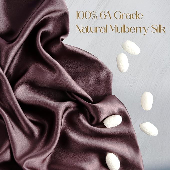 ZIMASILK 100% Pure Mulberry Silk Pillowcase for Hair and Skin Health,Soft and Smooth,Both Sides Premium Grade 6A Silk,600 Thread Count,with Hidden Zipper,1pc(Standard 20''x26'',Dark Mauve) - Bloomnest