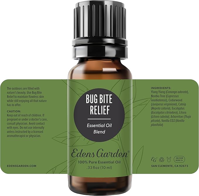 Edens Garden Bug Bite Relief Essential Oil Blend- 100% Pure Premium Grade, Undiluted, Natural, Therapeutic, Aromatherapy, The Best for Diffusing, Skin, Face, Kid Safe 10 ml (.33 fl oz) - Bloomnest