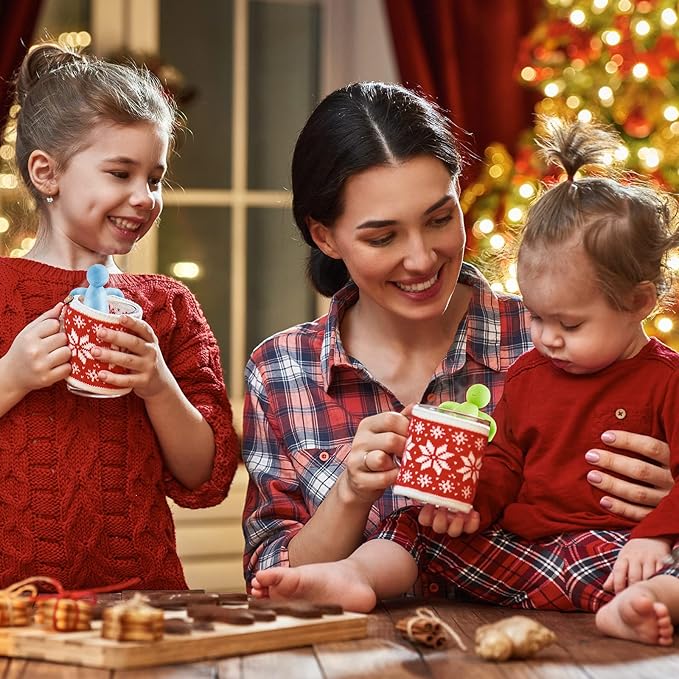 2 Pieces Tea Infuser for Loose Tea Cute Fine Mesh Tea Strainer Stainless Steel Tea Filter Ball Tea Diffuser Steeper for Teacups Teapots (Blue, Green)