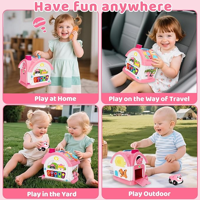 Montessori Toys for 1 Year Old Girls Gifts, Interactive Baby Musical Toy, 10-in-1 Musical Learning House 12-18 Months, First 1st Birthday Girl Gifts, for Toddler Age 1,2,3 Year Old Girl - Bloomnest