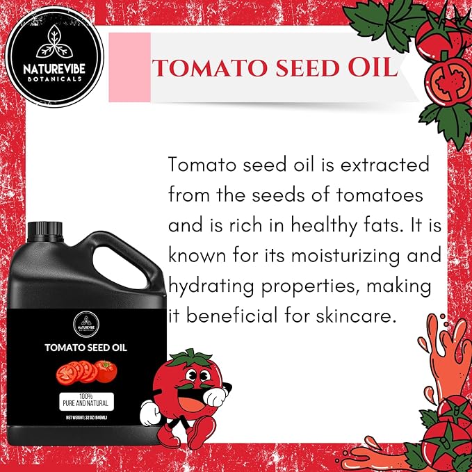 Naturevibe Botanicals Tomato Oil 32 Ounces | 100% Pure and Natural | Great for Skin Care and Hair Care - Bloomnest