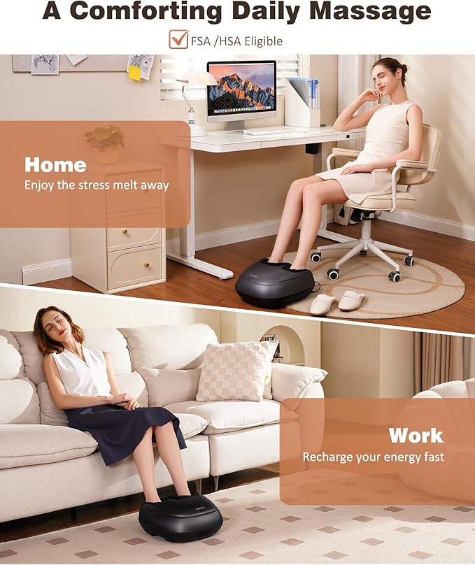 Foot Massager Machine with Heat, Shiatsu Deep Kneading Foot Massager with Remote, Compression, Multi-Massage Modes, Auto-Off Timers, Gifts for Women Men - Bloomnest