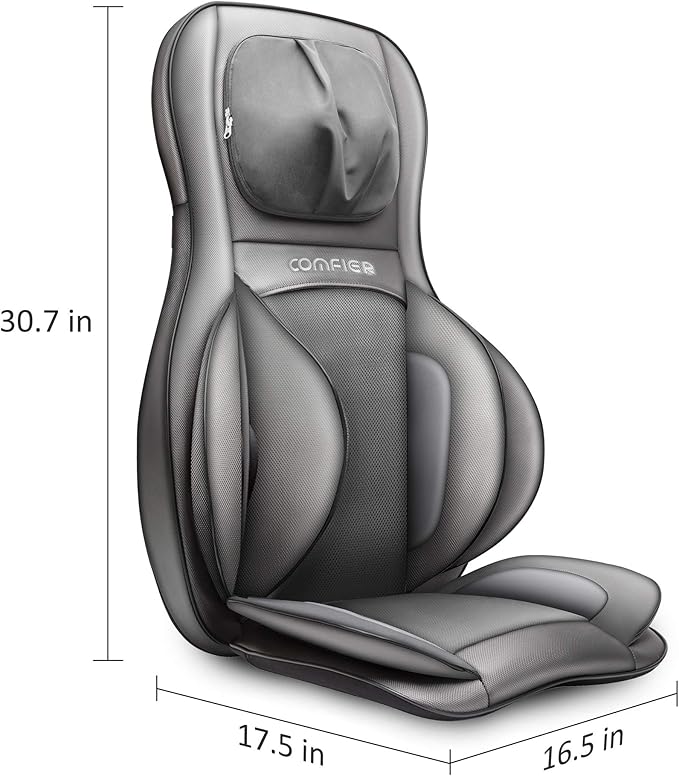 COMFIER Back Massager for Pain Relief Deep Tissue, Shiatsu Neck and Back Massager with Heat, Rolling & Compression Massage Chair Pad for Office Chair, Full Body Massage Chair Gift for Mom Dad - Bloomnest