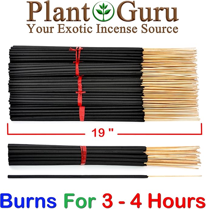 Black Coconut Exotic Incense Sticks Jumbo 19 Inch Long - Bulk 1 Bundle 27 to 30 Sticks - Natural 19" Extra Large with A Smooth Aroma That Burns for 3 to 4 Hours Each. - Bloomnest