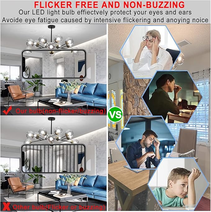 Arberlic G16.5 Light Bulb dimmable,4W E26 LED Bulb Equivalent 40 watt e26 Bulb,Neutral White 4000K,400lm,CRI>85,AC120V,Edison Style,Clear Glass,Flicker Free,Pack of 6 - Bloomnest