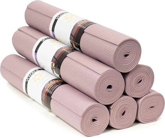 Sunshine Yoga Voyage Yoga Mat, 6 Pack, 72" x 24" Professional Studio and Gym Bulk Yoga Mats, 5mm Thick, Durable, Anti-Tear, Non Slip Fitness and Exercise Mats - Bloomnest