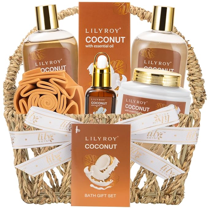Valentines Day Gifts for Women - 7Pcs Luxury Bath and Body Gift Basket Set for Women & Men Perfect Gift | Mothers Day Gifts for Mom, Fathers Day, Birthday, Christmas Gift for Her & Him All Occasion - Bloomnest