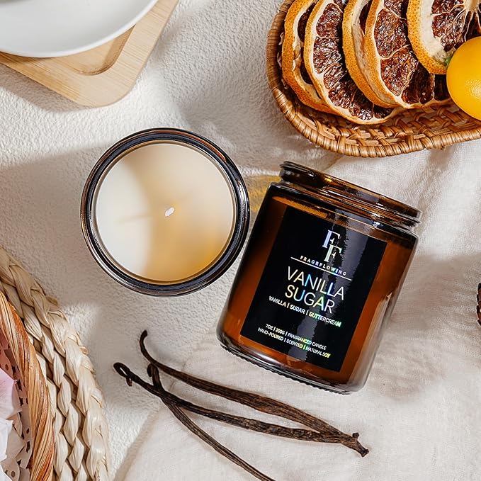 Vanilla Sugar Scented Candles for Home, Soy Wax Candle Aromatherapy Candles Gift for Women Men, 7oz - Bloomnest