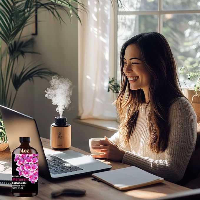 Marjoram Essential Oil, Marjoram Oil 4 Fl Oz 120ML for Diffuser Humidifier Yoga Cleaning DIY Candle Soap Making Perfume Gift for Women Essential Oils - Bloomnest