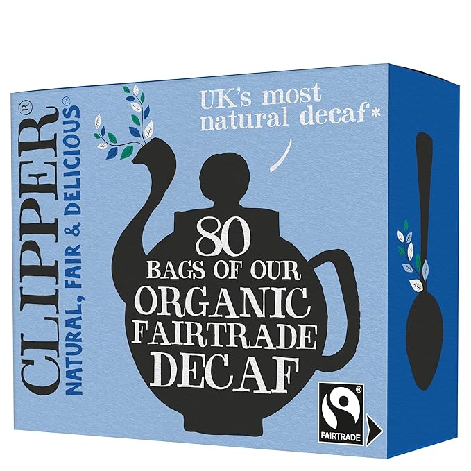 Clipper Tea, Organic Decaf, Plant-Based, Decaffeinated Black Tea, Great Over Ice, 1 Pack, 80 Unbleached Tea Bags - Bloomnest