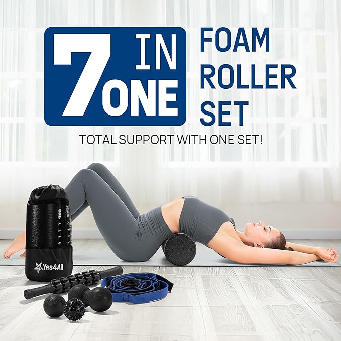 Yes4All High-Density EPP Round Back Roller Foam, Exercise Foam Roller for Yoga, Pilates & Stretching - 12, 18, 24, 36 inch - Bloomnest