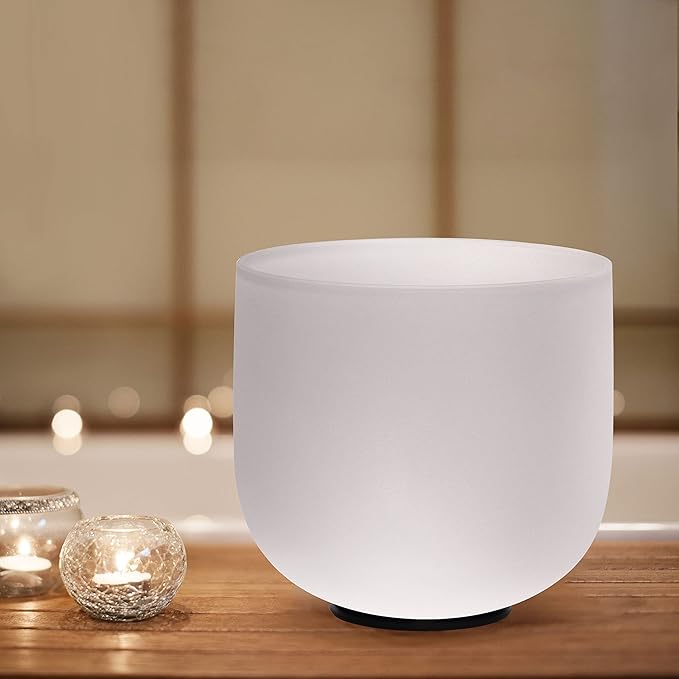 TOPFUND 7 inch A Note Crystal Singing Bowl Third Eye Chakra Meditation Sound Healing