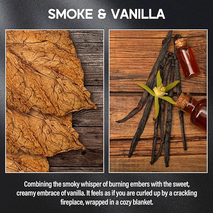 Smoke ＆ Vanilla Candle, 9oz Scented Candle for Men, Scented Candles for Home, Gifts for Men, Personalized Blessing Minimalist Men's Gifts - Bloomnest