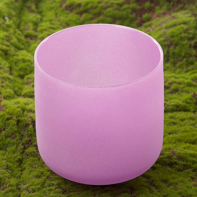 Leize Quartz Crystal Singing Bowl 432hz B Note Crown Chakra Violet 6" with Suede Striker - Bloomnest