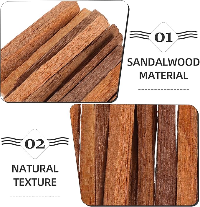 Sandalwood Sticks Incense Wood Smudge Sandal Powder-Bag Incense Sandalwood Wood Fragrant Palo Santo Stick Burning Strips for Fragrance Home Relaxation and Meditation Abaodam
