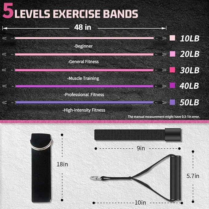 VEICK Resistance Bands, Exercise Bands, Workout Bands, Resistance Bands for Working Out with Handles for Men and Women, Exercising Bands for Fitness Weights Work Out at Home - Bloomnest