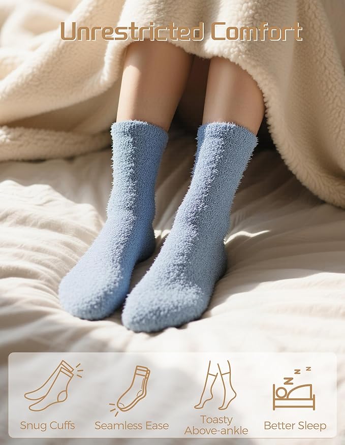TEHOOK Warm & Cozy Valentines Gifts for Women, Fluffy Fuzzy Plush Sleeping Slipper Socks - Soft Warm Fabric - Bloomnest