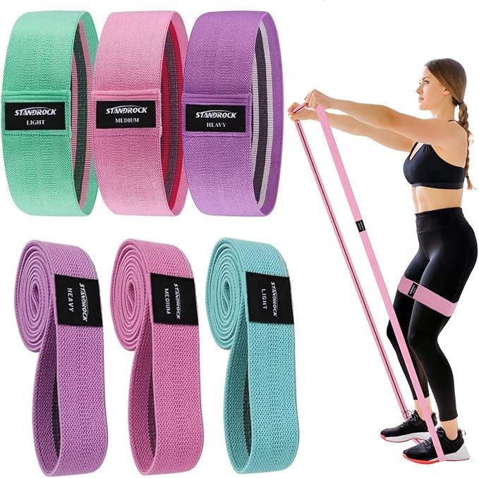 Fabric Resistance Bands for Working Out, 3 and 4 Levels Booty Bands Long Resistance Bands for Women and Men | Elastic Bands for Exercise Bands Resistance Workout Bands Resistance - Bloomnest