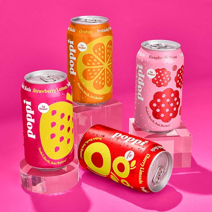 Poppi Sparkling Prebiotic Soda Beverage with Apple Cider Vinegar, Seltzer Water and Fruit Juice, Short List Variety Pack, 12 Fl Oz, Pack of 12, Packaging May Vary - Bloomnest