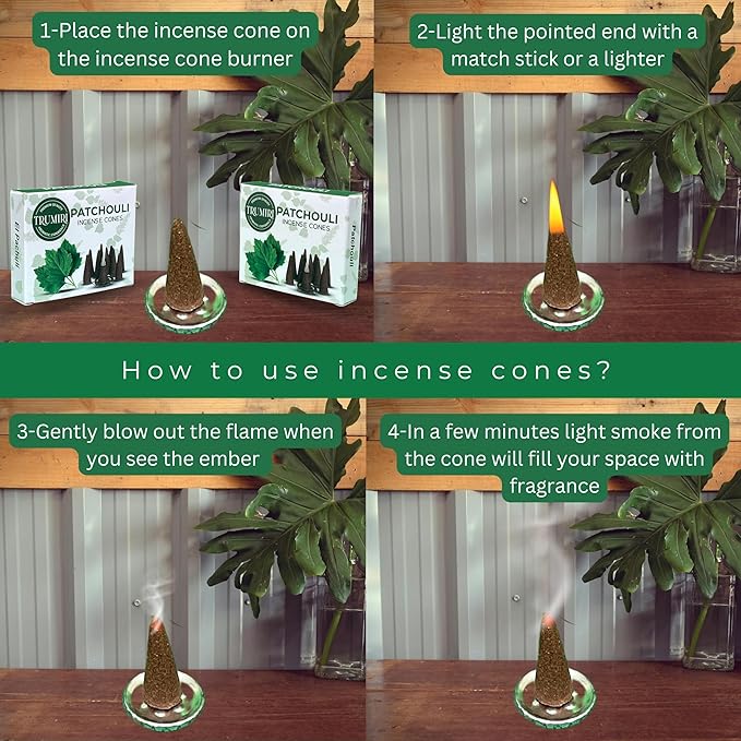 Patchouli Incense Cones - 20 Cone Incense - Dual Pack of 10 TRUMIRI