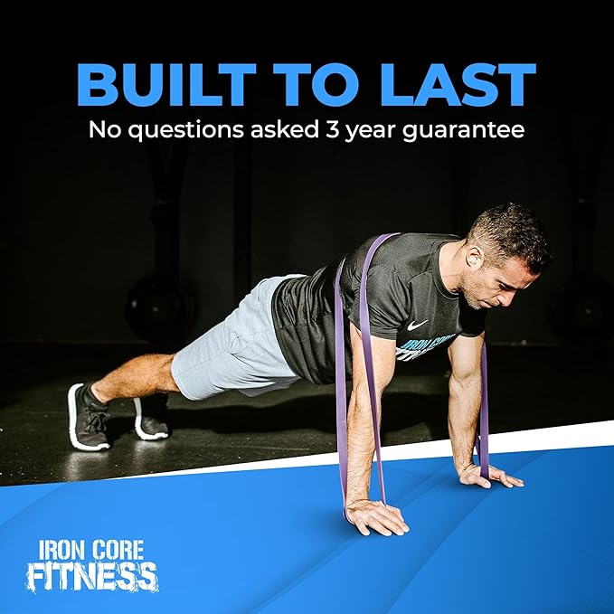 Pull Up Assistance Resistance Bands - Long Loop Power Bands for Men and Women - Strength Power Flexibility Training at Home & Gym - Ebooks & Workout Chart Included by Iron Core Fitness - Bloomnest