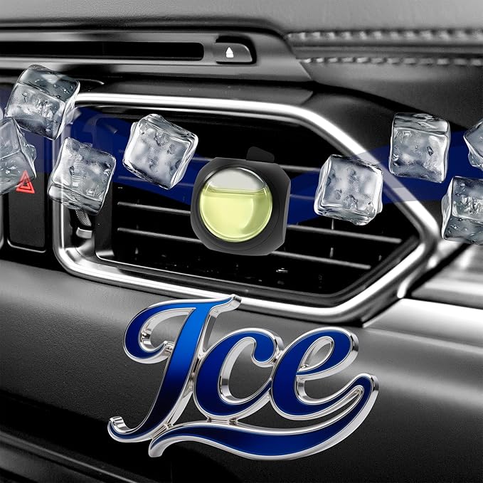 Car Air Freshener Vent Clips, 8 Pack, Provides Long-Lasting Scent, Up to 240 Days, Odor Eliminator (Ice Scent) - Bloomnest