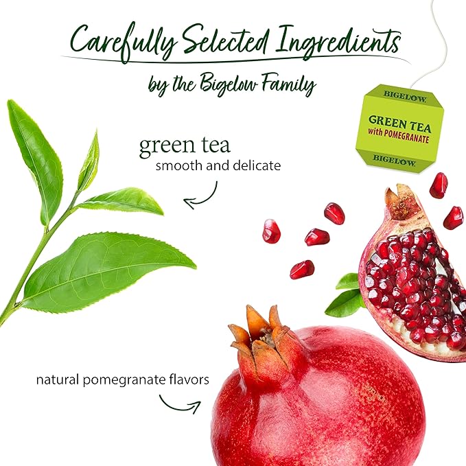 Bigelow Tea Green Tea with Pomegranate, Caffeinated Tea with Pomegranate, 20 Count Box (Pack of 6), 120 Total Tea Bags - Bloomnest