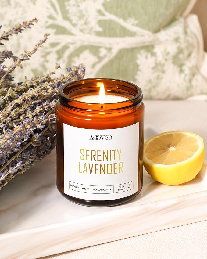 AOOVOO Candle Set - 4PC Scented Candles, 28 oz Soy Candles, Soy Candle for Home Scented, Lavender/Sandalwood/Jasmine/Sage - Bloomnest