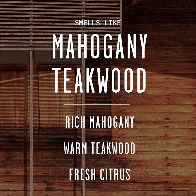 Mahogany Teakwood Candles I Scented Black Candles for Men or Women - Rich Mahogany, Teakwood & Geranium Soy Wax Mens Candle - Infused w/Essential Oils I 50Hr Burn, 9oz I Non Toxic I Made in USA - Bloomnest