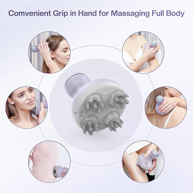 COMFIER Electric Scalp Massager with Mutlti-Modes Vibration, Portable Handheld Head Scratcher for Hair Growth,Waterproof Head Massager for Full Body,Dog Cat Massager for Deep Clean and Stress Relax COMFIER
