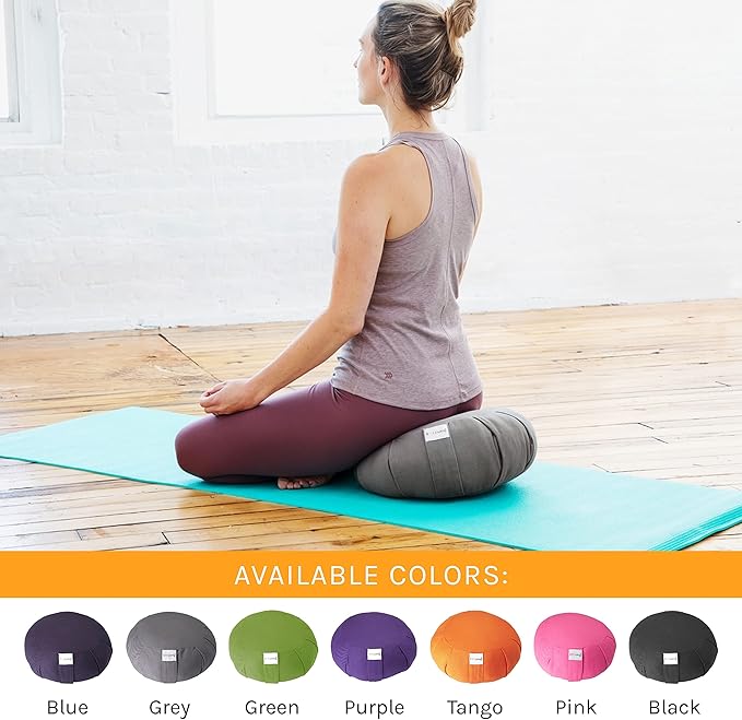 Meditation Cushion Sol Living Yoga Floor Pillow 100% Cotton Floor Cushion Removable Cover Firm Comfort Yoga Floor Cushion Seating for Adults Machine Washable Zafu Meditation Pillow Pouf Bolster Pillow