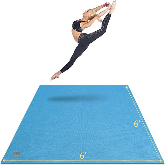 GXMMAT Large Yoga Mat 6'x4'/6'x6'/7'x5'(7mm/9mm), Extra Thick Workout Mats for Home Gym Flooring,Ultra Comfortable Non-Slip Quick Resilient Barefoot Wide Exercise Mat for Pilates,Stretching,Meditation