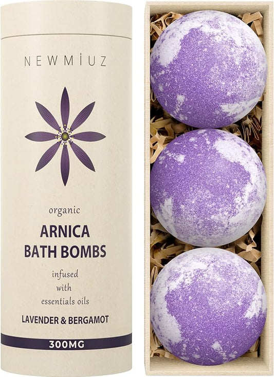 Arnica Bubble Bath Bombs Lavender Bergamot Essential Oils Luxurious Mega Foaming Bath Bombs for Dry Skin Nourishment Moisturizing Blissful Bath Gift - Bloomnest
