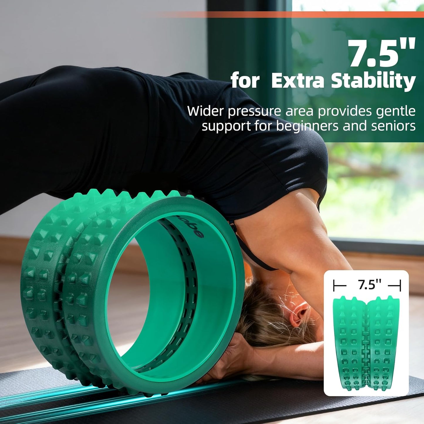 Back Roller for Back Pain Reliefn & Stretching, Deep Tissue Massage Roller Supports Up to 530 lbs / 240 kg, 5.5''-7.5'' Curved Foam Roller for Home Stretching & Physical Therapy