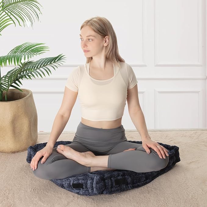 Fan-Shaped Floor Cushion Fan Floor Pillow, Meditation Cushion for Sitting or Yoga, Pizza Cushions Thick Outdoor Seating for Kids for Adults 28"*28" - Bloomnest