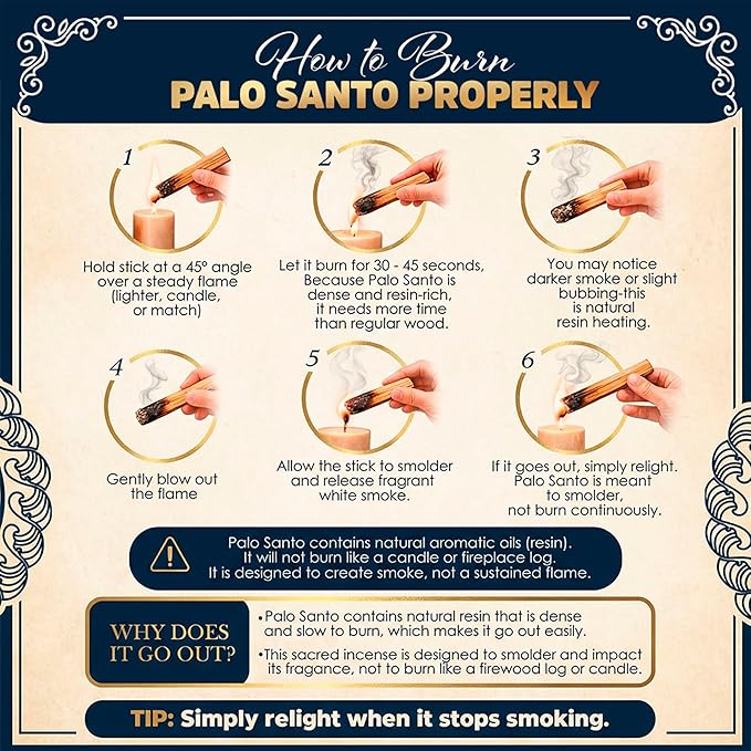 Palo Santo Smudging Sticks – 24 Pack (8 oz / 220 g) | Natural Palo Santo Incense Sticks from Peru | Resin-Rich Aromatic Sticks for Smudging & Meditation OLABLUE