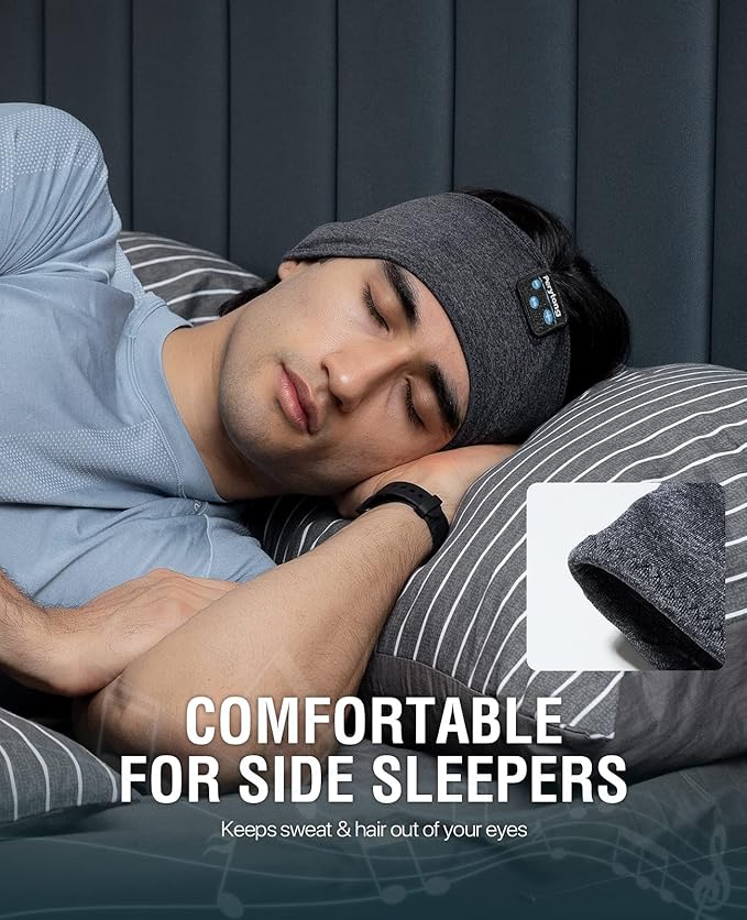 Perytong Bluetooth Headband Sleep Headphones, Sleeping Headphones for Side Sleepers, Sleep Earbuds Wireless Earphones with HD Stereo Speaker for Birthday Anniversary Christmas Tech Gifts Men Women - Bloomnest