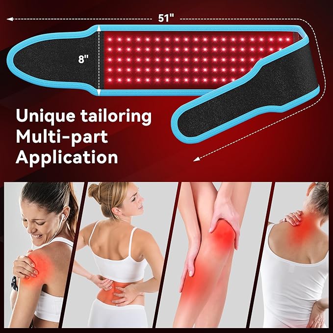 Red Light Therapy Belt, Infrared Red Light Therapy for Body, Waist and Back, Upgraded 150 LEDs 660nm & 850nm Infrared Light Therapy Device, Adjustable & Portable for Relief and Relaxation VortroRedLightTherapy