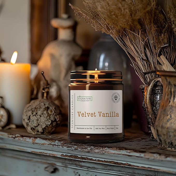 Velvet Vanilla Scented Candle, Many Scents to Choose from, All Natural Non-Toxic Soy Wax, Handmade in The USA (Velvet Vanilla) - Bloomnest