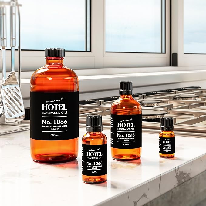 AirScent Hotel Diffuser Oil No. 1066 - Peonies, Cashmere, Jasmine - Premium Fragrance Oil for Ultrasonic and Waterless Diffusers and Crafting - 30 mL, 1 fl oz Glass Dropper Bottle Airscent
