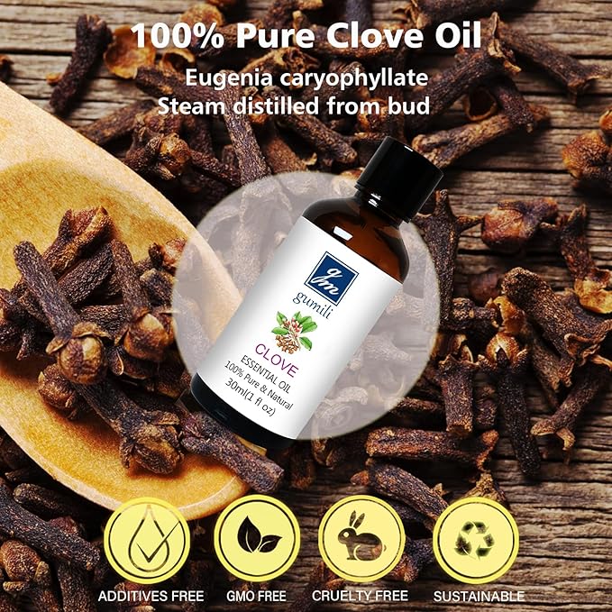 Clove Oil 1 Oz, 100% Pure Clove Bud Essential Oil for Teeth and Gums, Natural Aromatherapy Essential Oils for Diffuser, Skin and Hair Care - Bloomnest