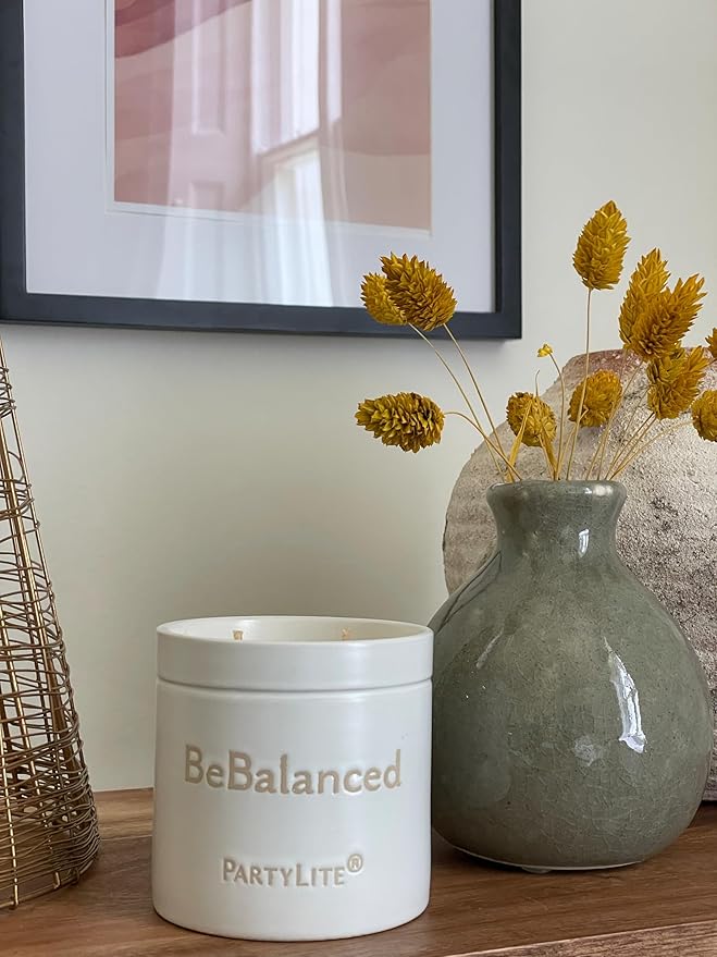 PartyLite Be Peaceful Geranium + Pine Jar Candle, 40-50 Hour Burn Time, Relaxing Citrus, Geranium Scents, Clove, Vanilla, Cashmere Woods, Tranquil Aromatherapy - Bloomnest