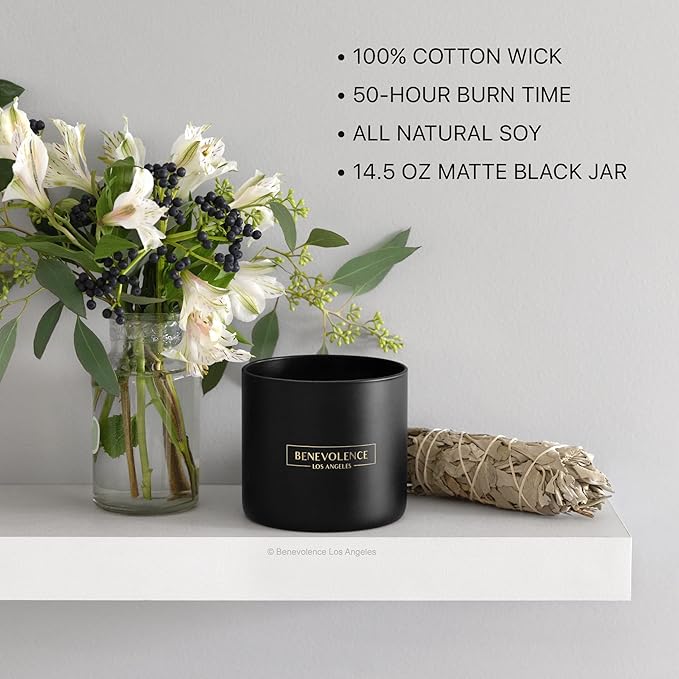 Benevolence LA Pine Wood Scented Candles | 14.5 oz Christmas Candles for Women | 45 Hour Burn Pine Scented Candles for Home | Candles | Pine Scent Aromatherapy Candles - Bloomnest