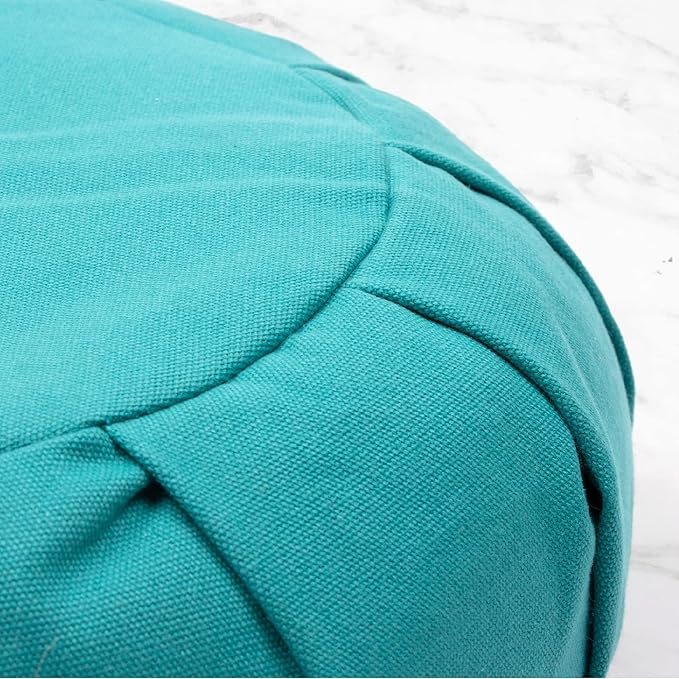Myga Zafu Yoga Meditation Cushion with Washable Cover - Floor Cushion Pillow with Natural Buckwheat Filling - Soft Round Cotton Design for Meditating or Pranayama Exercises - Bloomnest