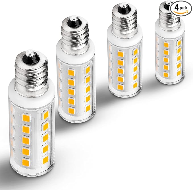 Dimmable E12 LED Bulb Himalayan Salt Lamp 4W, Equivalent 15W 40W, 400lm 2700K Warm White AC120V S6 C7 E12 Candelabra Base for Night Light Chandeliers Christmas Light Candle Lamp Dryer Bulbs, 4 Pack - Bloomnest